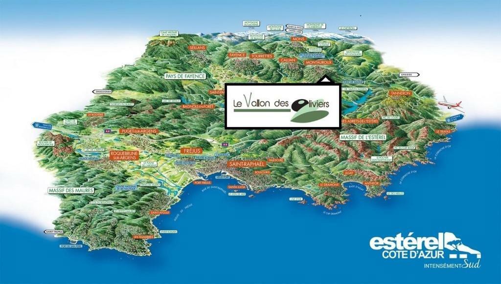 Le Vallon Des Oliviers Montauroux Bagian luar foto